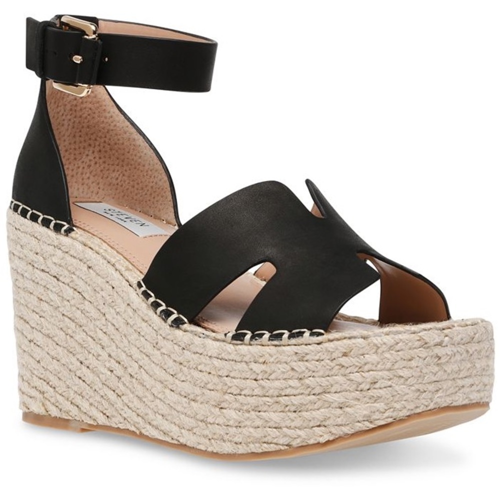Steven New York 8.5 black platform wedges